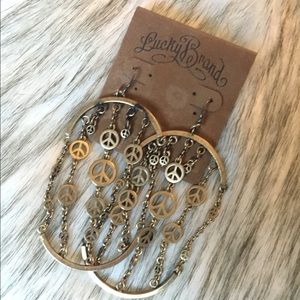 Lucky brand peace sign earrings