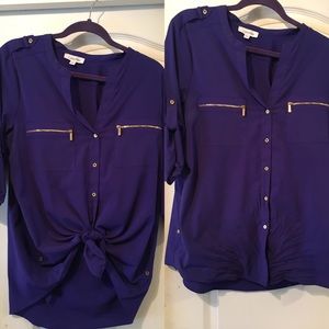 Calvin Klein CK Royal Blue Blouse Sexy
