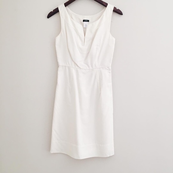 J. Crew creme sleeveless lined dress