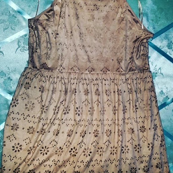 Neutral Suede Dress - Picture 3 of 3