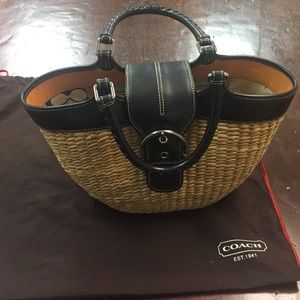 Cute coach straw handbag