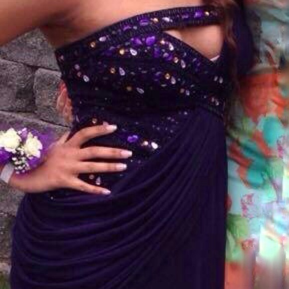 Long dark purple prom dress