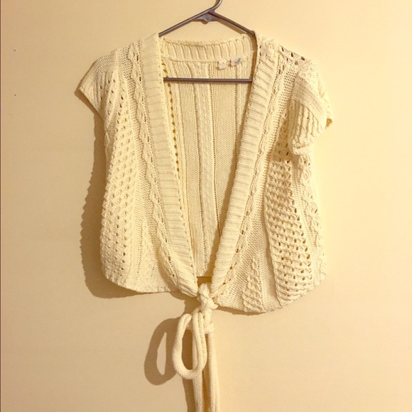 Anthropologie Moth cream short sleeved sweater S