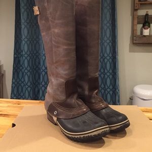Sorel Slimback Tall Riding Boots in Shale