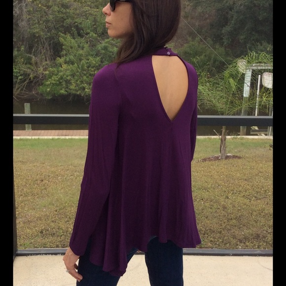 V-Cut  Eggplant Choker Top M - Picture 4 of 4