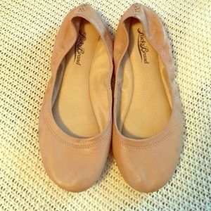 Lucky brand leather flats slip on's nude