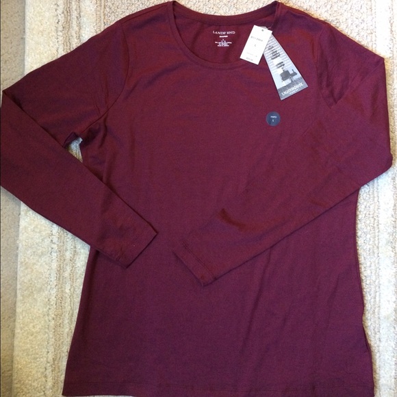 NWT Long Sleeved Burgundy T-Shirt from Lands' End
