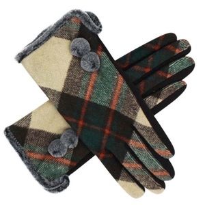 Rosemarie Collections PLAID GLOVES WITH SMARTTOUCH