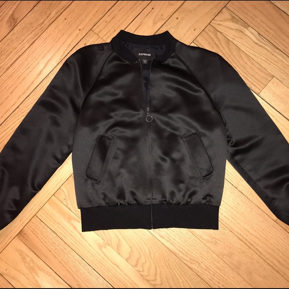 Silky Black Bomber Jacket