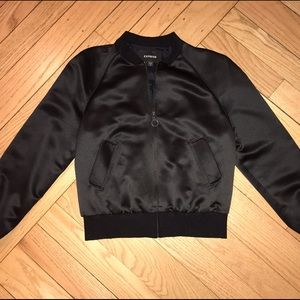 Silky Black Bomber Jacket