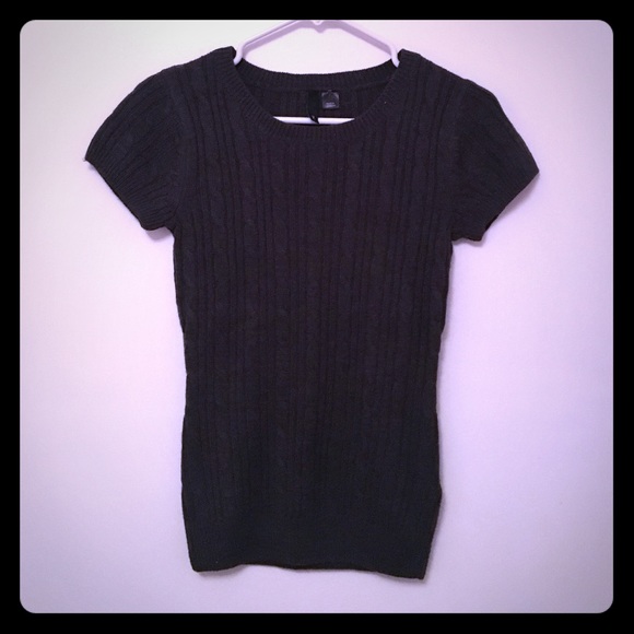 H&M Sweaters - H&M dark grey short sleeve cable sweater