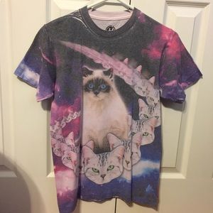 ✨Trippy Double-Sided Kitty Cat Galaxy T-Shirt✨