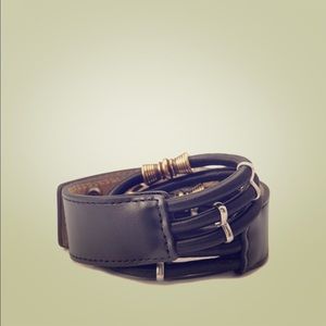 NWOT Faux Embellished Leather Stretch Belt