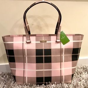 KATE SPADE Pink Plaid Tote