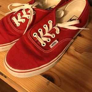 Red low top Vans