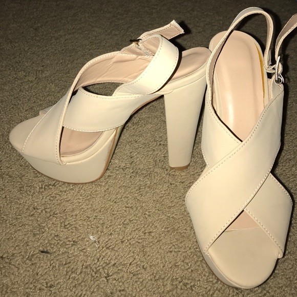 Nude platform heels, never been worn!