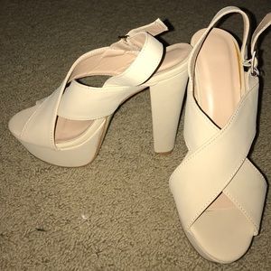Nude platform heels, never been worn!