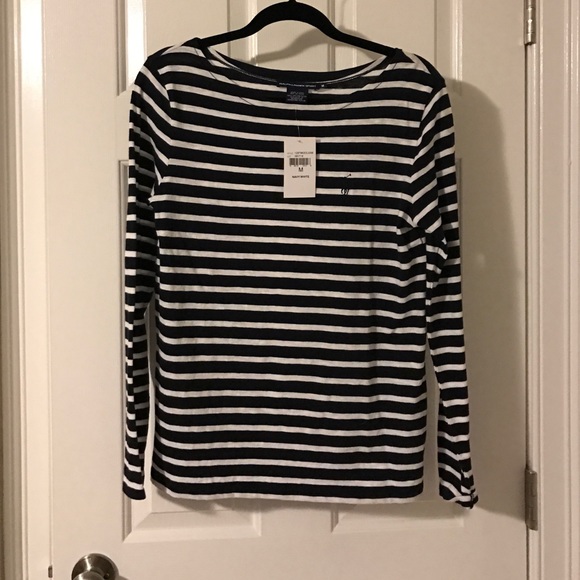 NWT-Navy & White Long Sleeve