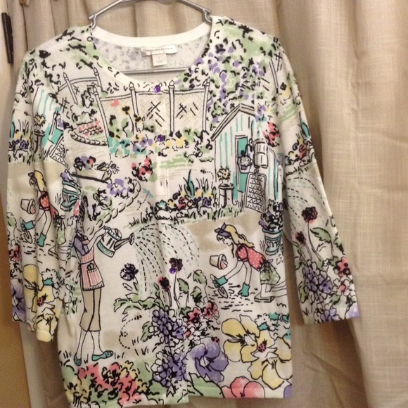 Fun, whimsical, vibrant, cardigan, 100% cotton.