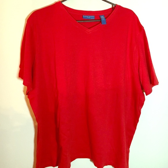 100% cotton red Karen Scott top. Size 2X
