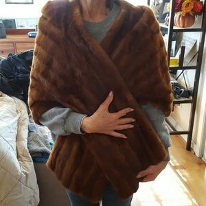 Vintage buttery soft brown mink cape! A warm cozy!