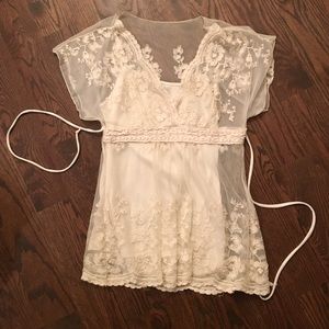 Heart Soul cream embroidered blouse