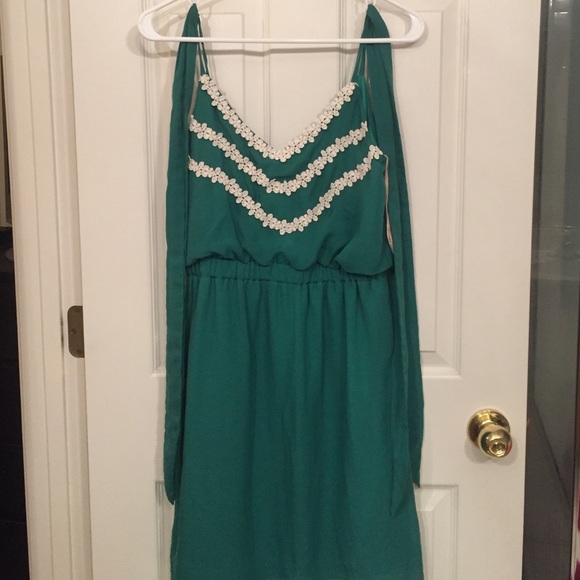 Judith march jade w cream flowers dress