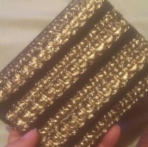 Black and gold clutch purse