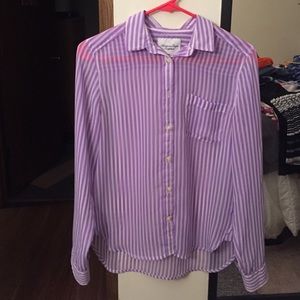 Purple striped blouse
