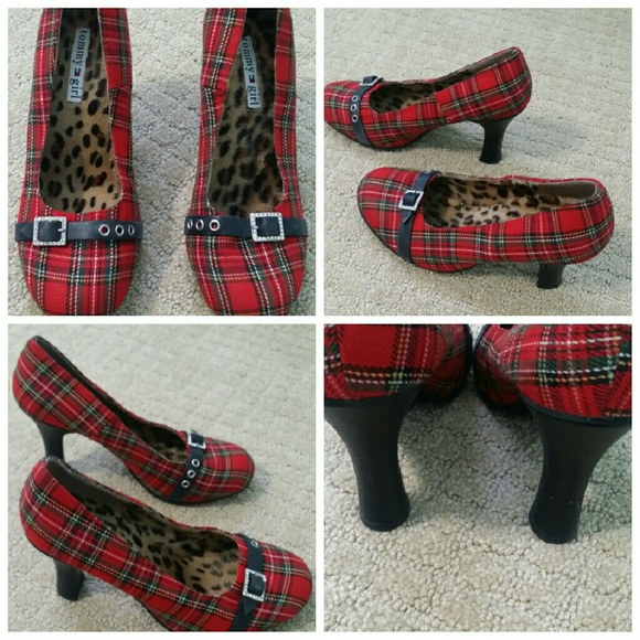 Tommy Girl Red Plaid Shoes