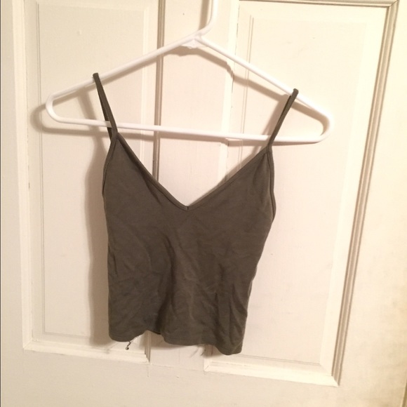 Brandy Melville cropped green tank top