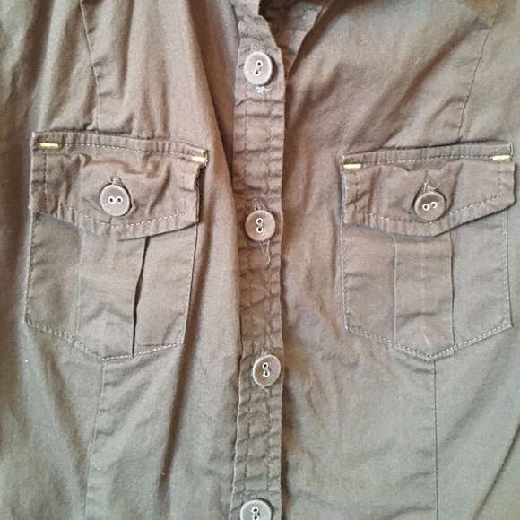Army green Short sleeve button down - Picture 2 of 3