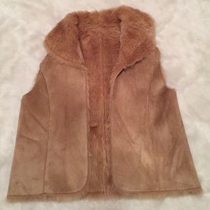 Brown Suede and Fur Vest