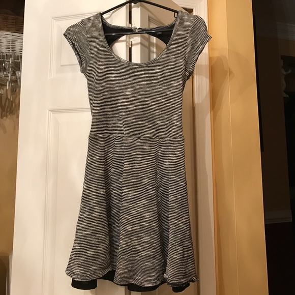 Black and white striped mini dress