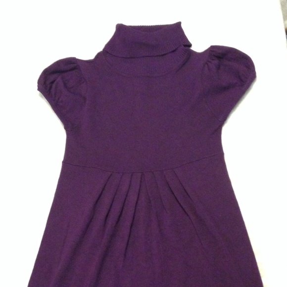 Plum Turtleneck Sweater Dress - Picture 1 of 3