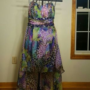 Hight low strapless dress