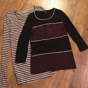 Bundle of (2) Ann Taylor Maroon Cotton Tees