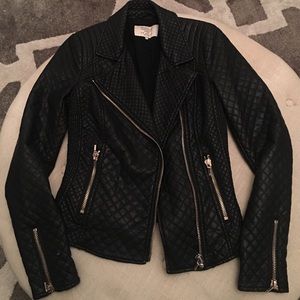Zara Trafaluc Quilted Leather Moto Jacket!