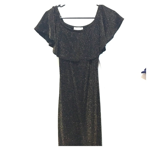 Bodycon Black & Gold Sparkle Dress