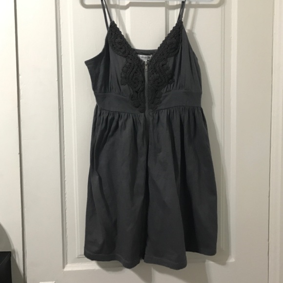 Grey zip up dress
