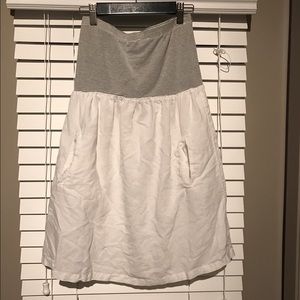 Strapless dress.