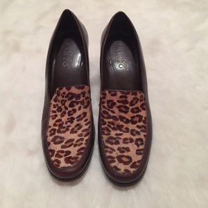 Franco Sarto Brown and Leopard Heels
