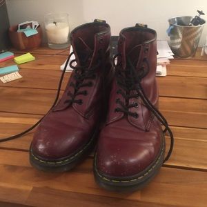 Burgundy Leather Doc Martens
