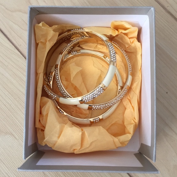 Rachel Zoe Enamel and Crystal Bangles (set of 3)