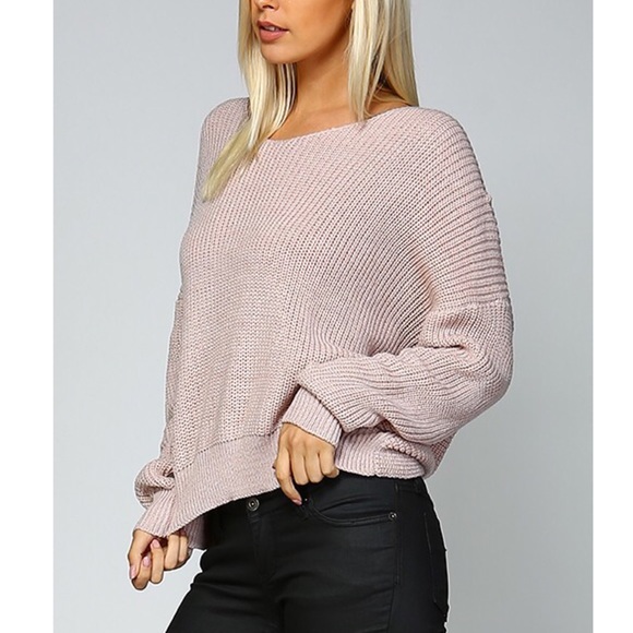 🚨SOLD🚨HILDEE Round Neck Ribbed Sweater - MAUVE - Picture 2 of 3