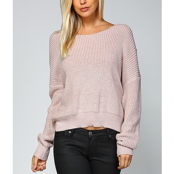 🚨SOLD🚨HILDEE Round Neck Ribbed Sweater - MAUVE - Picture 3 of 3