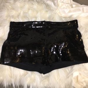 Black sequin Express shorts