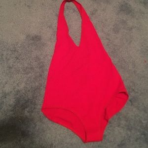 American Apparel Halter One-Piece (red)