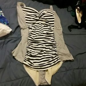 Black and white swimsuit