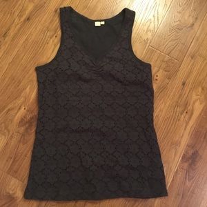 Anthro Slate Grey Lace Flower Tank